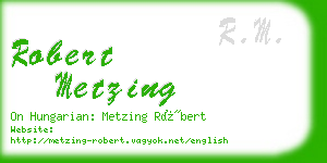 robert metzing business card